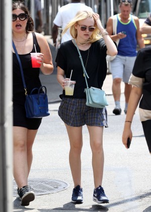 Dakota Fanning - Wearing Short Skirt in NYC