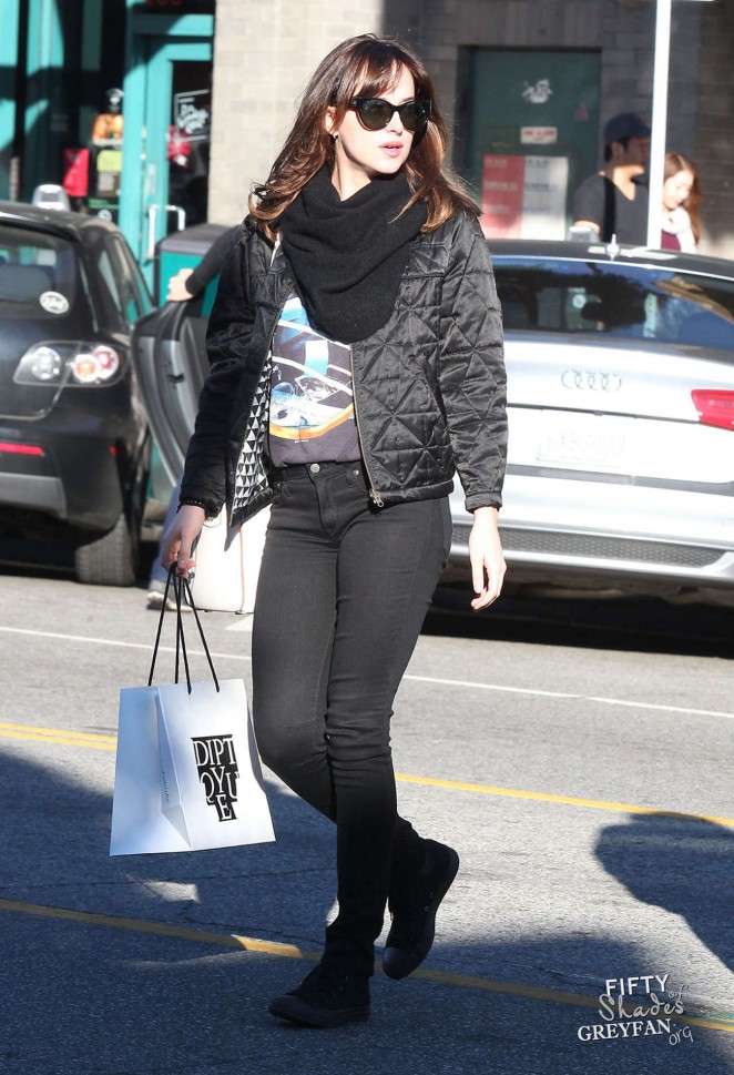 Dakota Johnson in Tight Jeans Out Shopping in West Hollywood