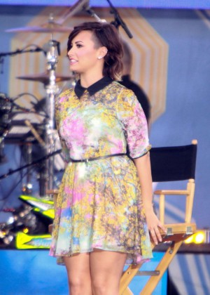 Demi Lovato in Mini Dress on Good Morning America in NY