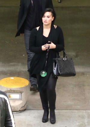 Demi Lovato in black Out in Los Angeles