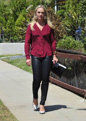 Elisabeth Rohm in Leather Pants Out in Santa Monica