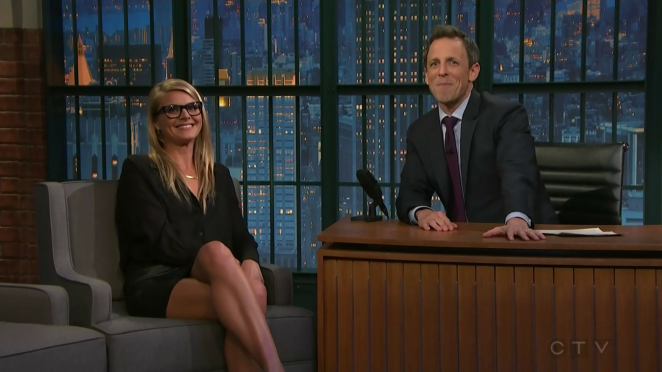 Eliza Coupe at Late Night with Seth Meyers in NY