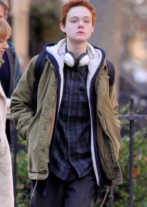 Elle Fanning - Filming 'Three Generations' in NYC