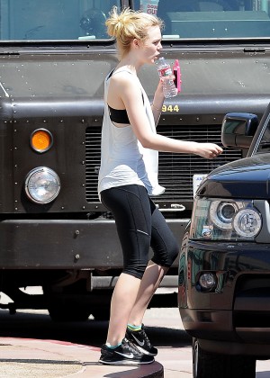 Elle Fanning - Seen Leaving the gym in Studio City