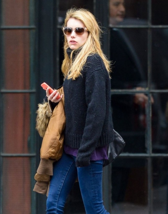 Emma Roberts in Jeans Leaving Her Hotel in New York City