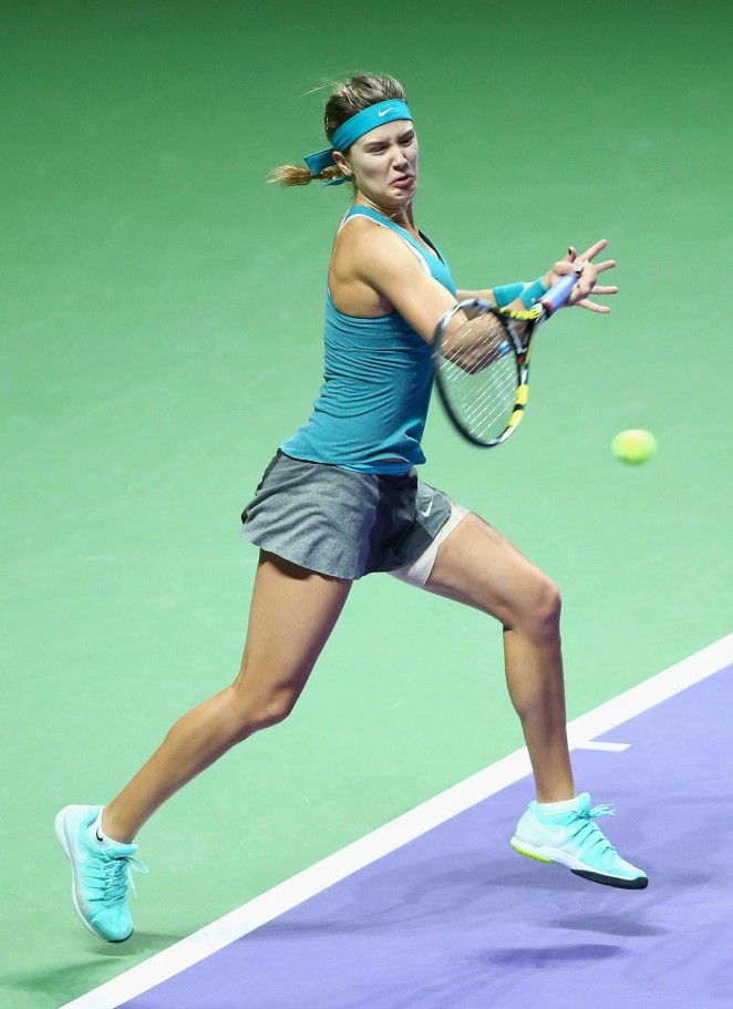 Eugenie Bouchard at WTA Finals 2014 in Singapore