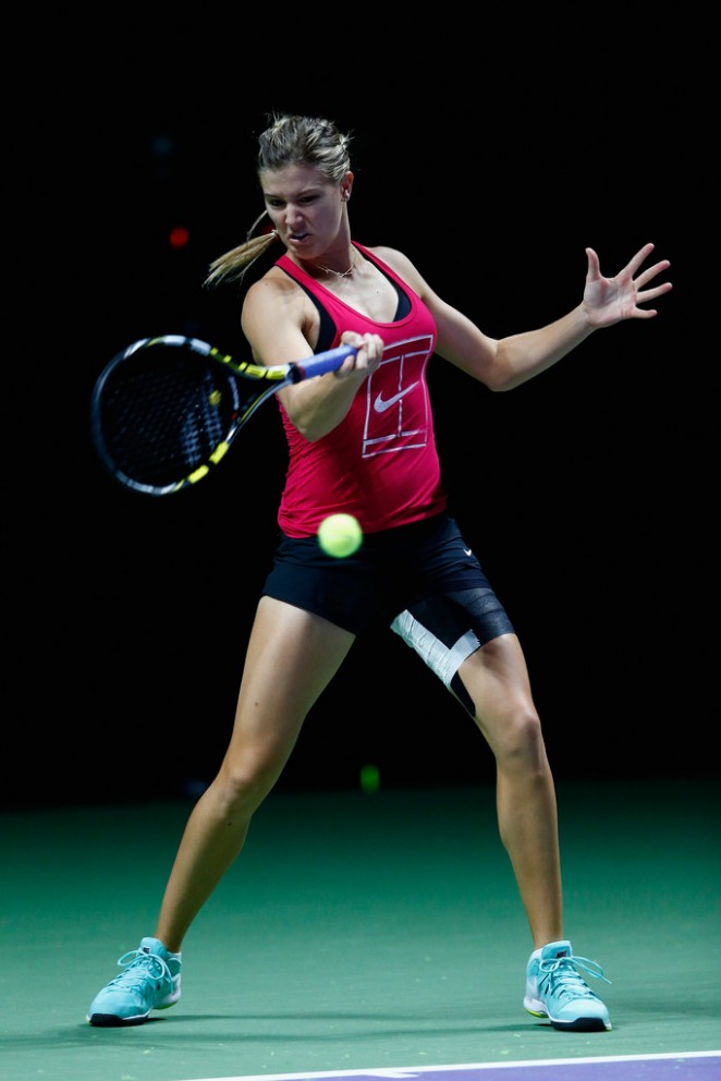 Eugenie Bouchard - Practices Prior to the BNP Paribas WTA Finals in Singapore