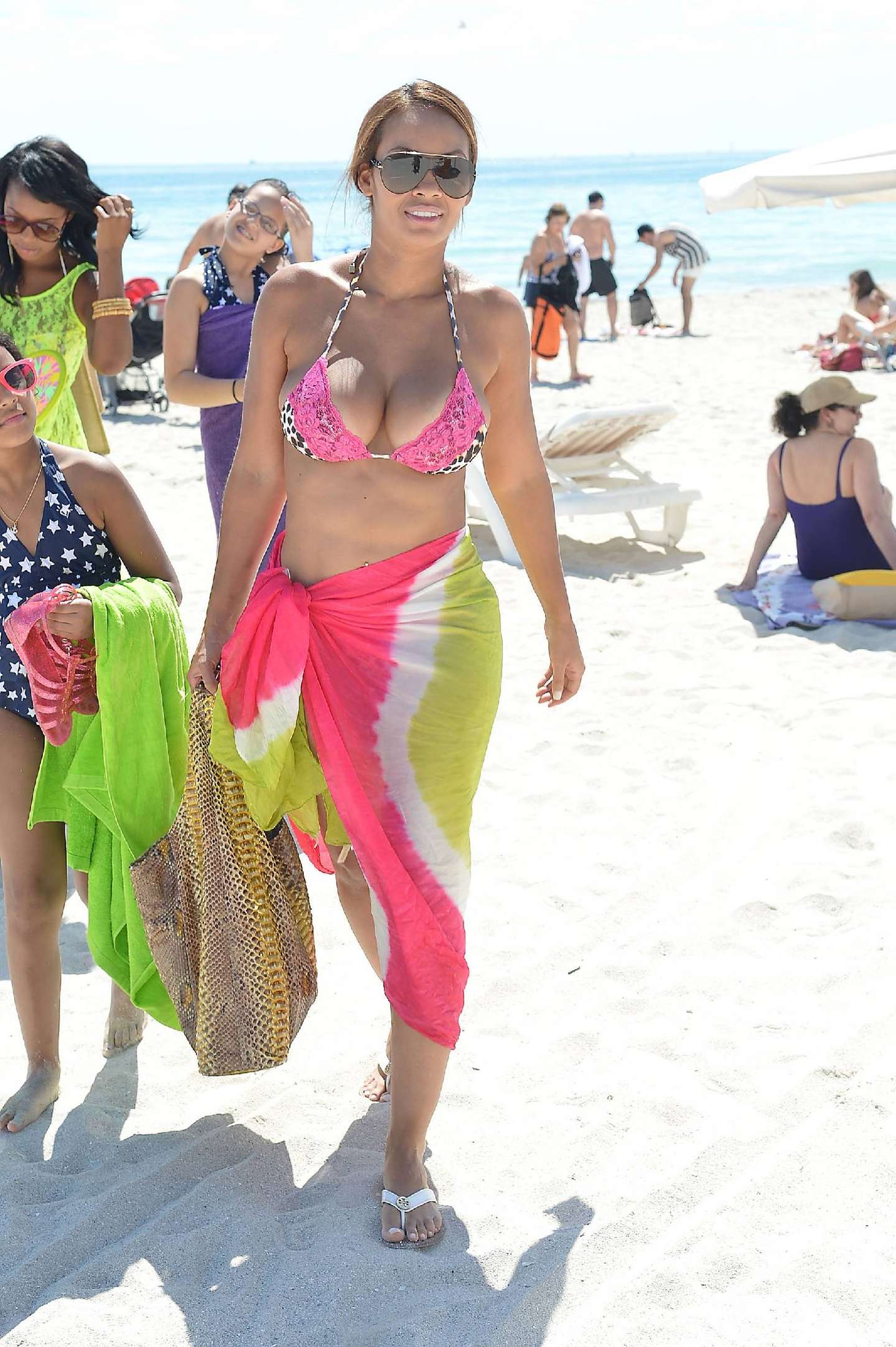 Evelyn Lozada - Bikini at a Miami beach-02 GotCeleb