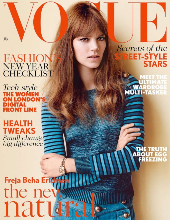 Freja Beha - Vogue UK Magazine Cover (January 2015)