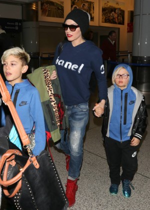 Gwen Stefani with her kids Arrives at LAX Airport in LA