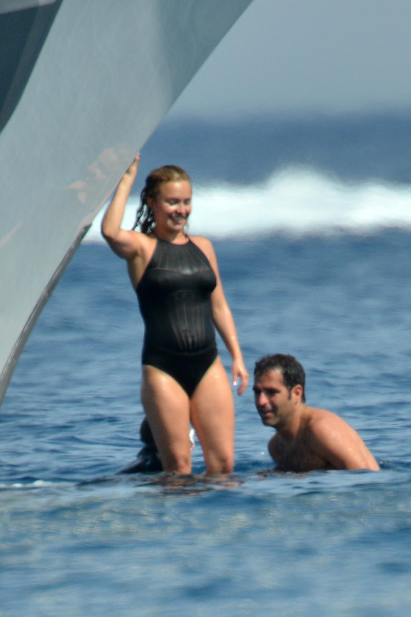 Hayden Panettiere Wearing swimsuit on Yacht in St Tropez. 
