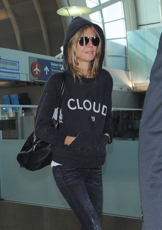 Heidi Klum in Jeans at LAX airport in LA