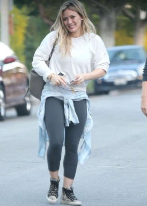 Hilary Duff in Leggings out in LA