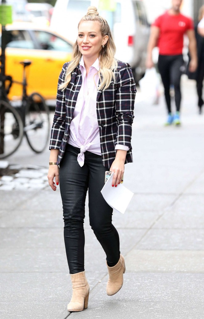 Hilary Duff in Tight Pants on 'Younger' Set In NYC