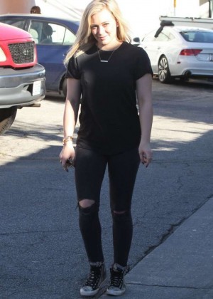 Hilary Duff in Black Jeans out in Beverly Hills