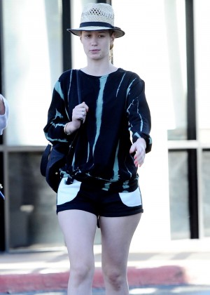 Iggy Azalea in Black Shorts Leaving a nail salon in LA
