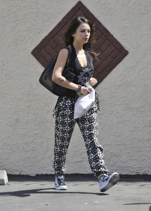 Janel Parrish - Arriving for DWTS Rehearsal in Los Angeles