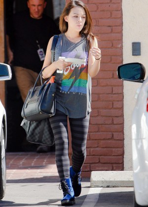 Janel Parrish in Leggings at DWTS Rehearsal in Los Angeles