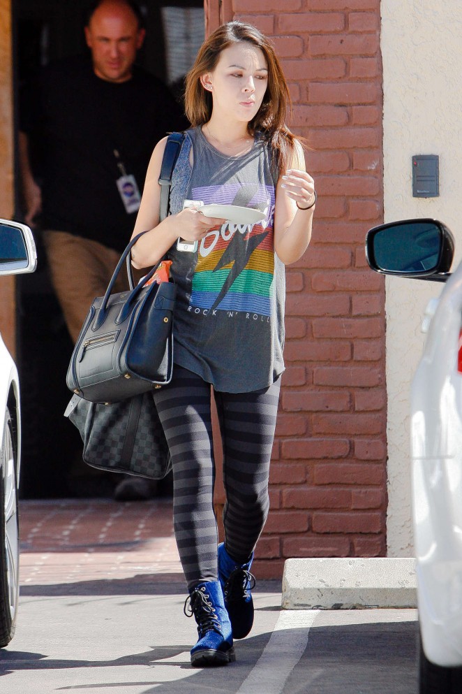 Janel Parrish in Leggings at DWTS Rehearsal in Los Angeles