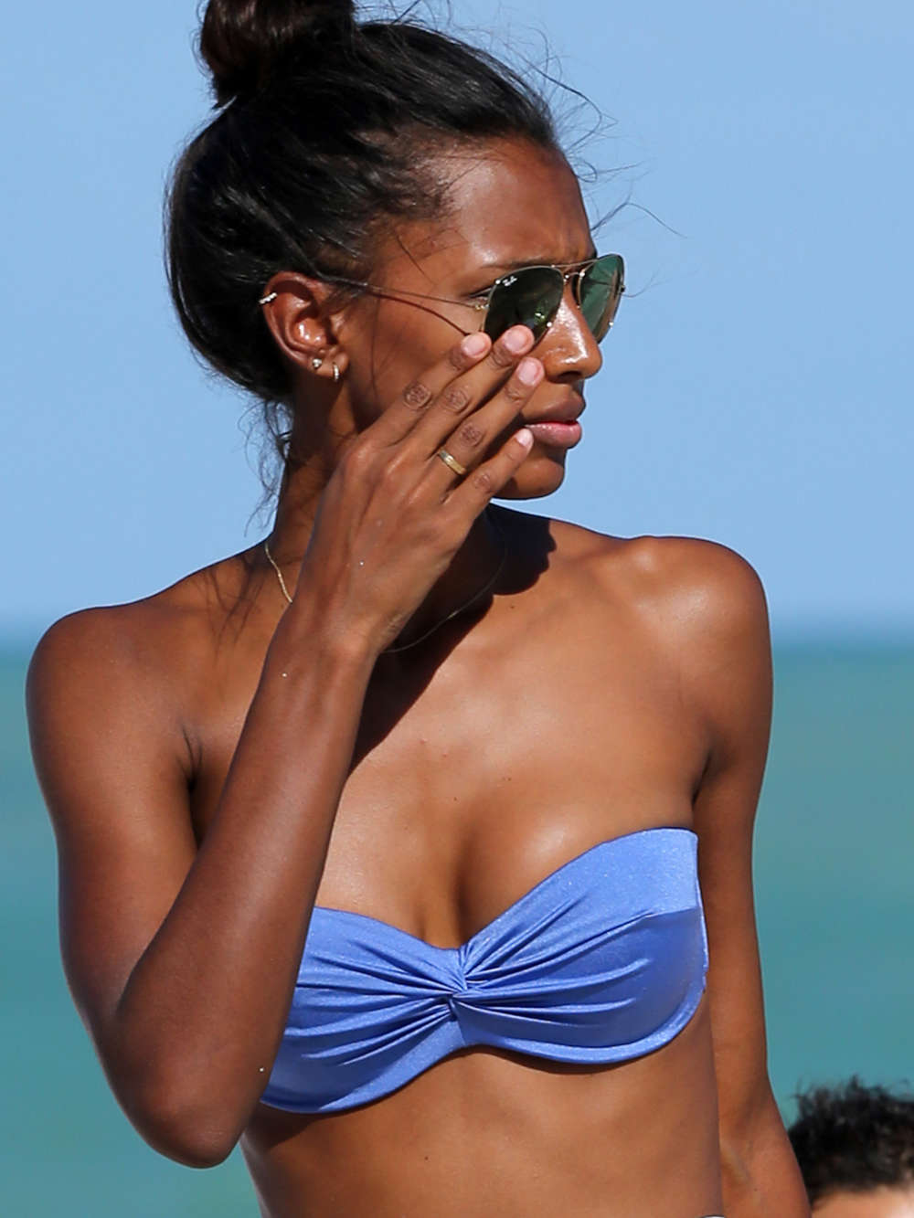 Jasmine Tookes 2014 : Jasmine Tookes in Blue Bikini -05