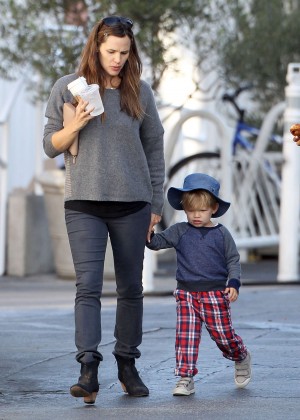 Jennifer Garner with her son out in Brentwood