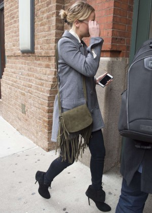 Jennifer Lawrence in Jeans heading to a meeting in New York City