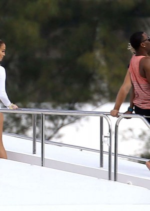Jennifer Lopez in Shorts On A Yacht – GotCeleb