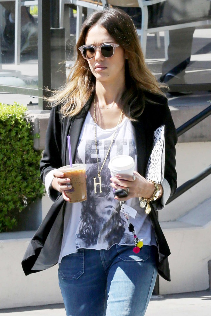 Jessica Alba Wear Hippie Outfit out in Beverly Hills