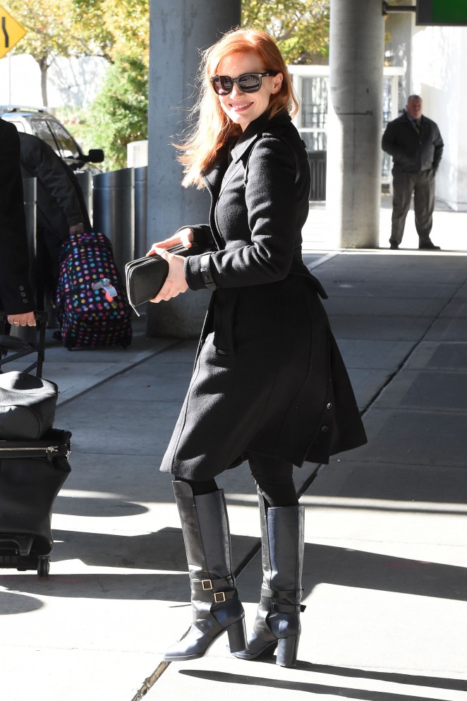 Jessica Chastain at JFK Airport in NYC