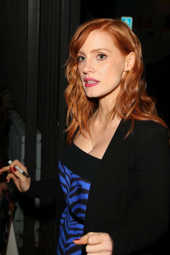 Jessica Chastain in Blur Dress out in West Hollywood