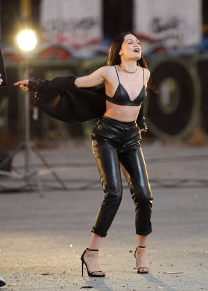Jessie J in Leather Filming music video ‘Masterpiece’ in LA