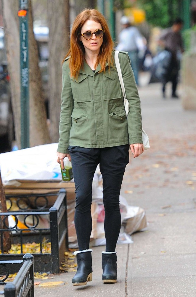 Julianne Moore Street Style out in NYC