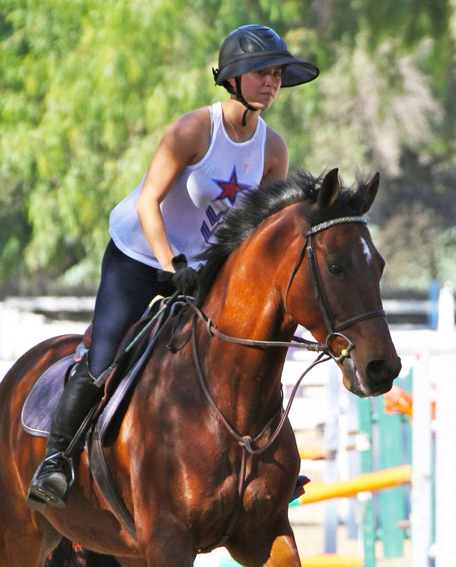 Kaley Cuoco - Riding her horse in LA