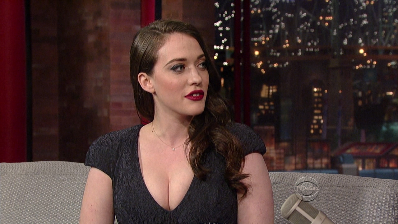 Kat Dennings at The Late Show with David Letterman. 