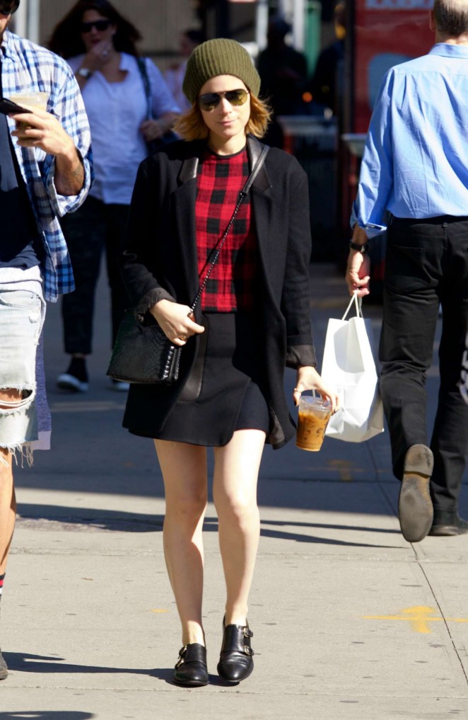 Kate Mara in Mini Skirt out and about in NYC