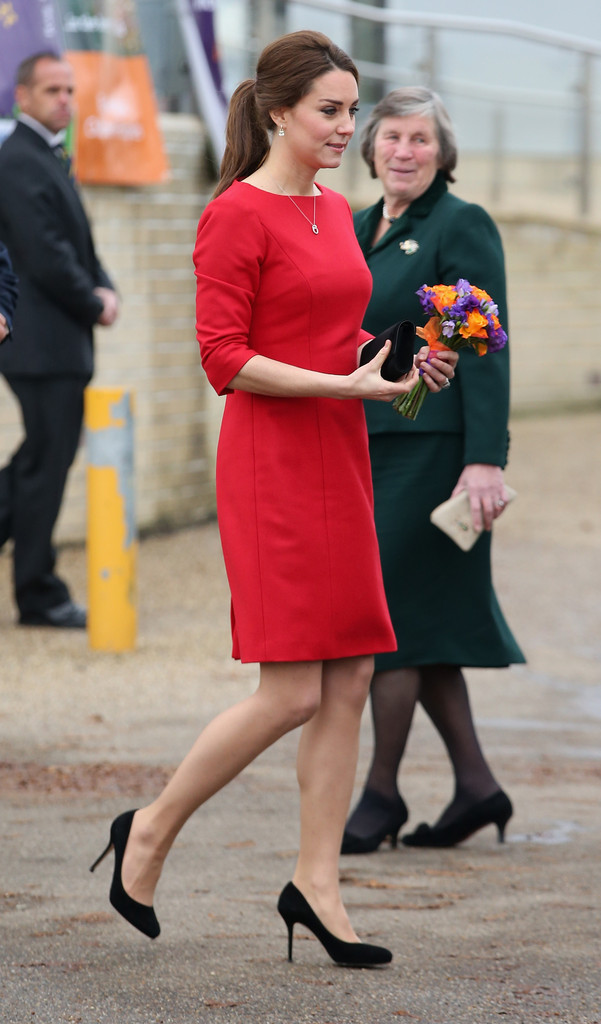 Kate Middleton in Red Dress visits an EACH Appeal Launch Event in Norwich