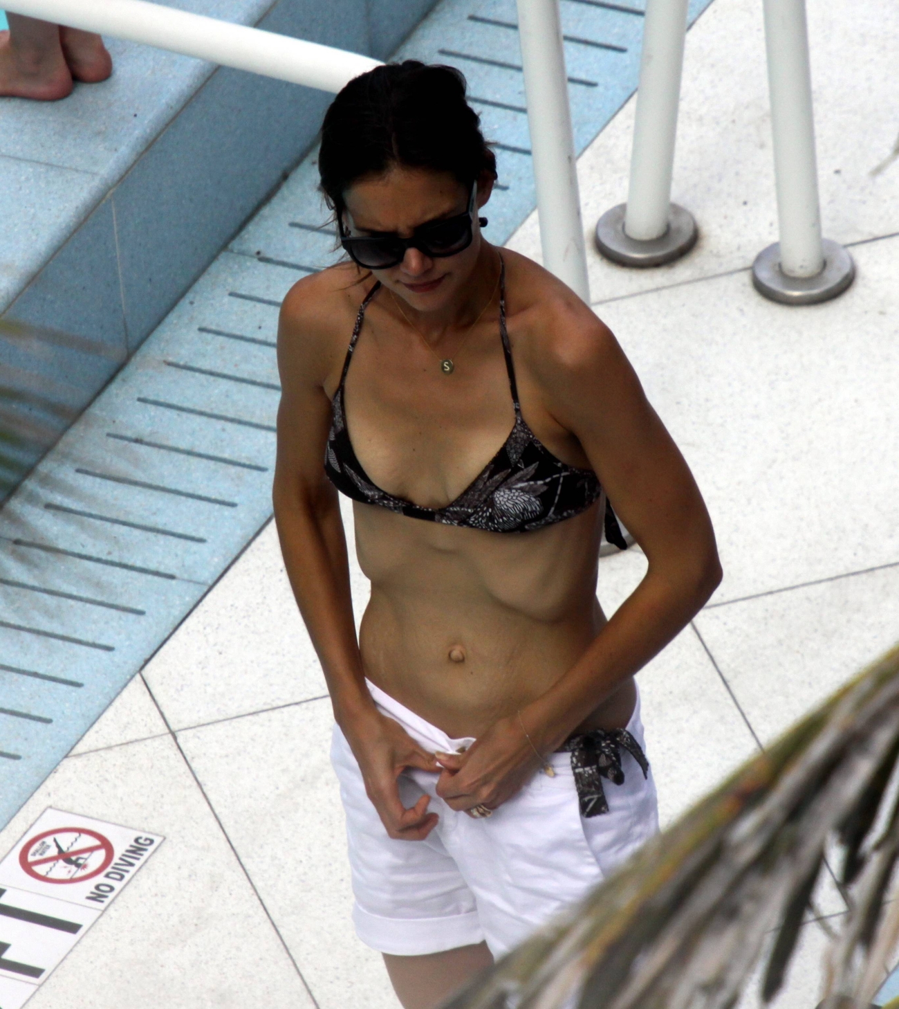 Katie Holmes 2011 : Katie Holmes in Bikini at Pool in Miami-01. 