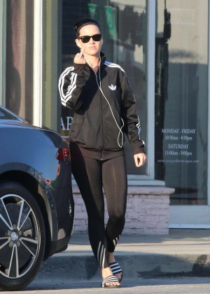 Katy Perry in Spandex Tights out in LA