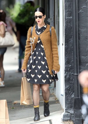 Katy Perry in Mini Dress - Shopping in Surry Hills