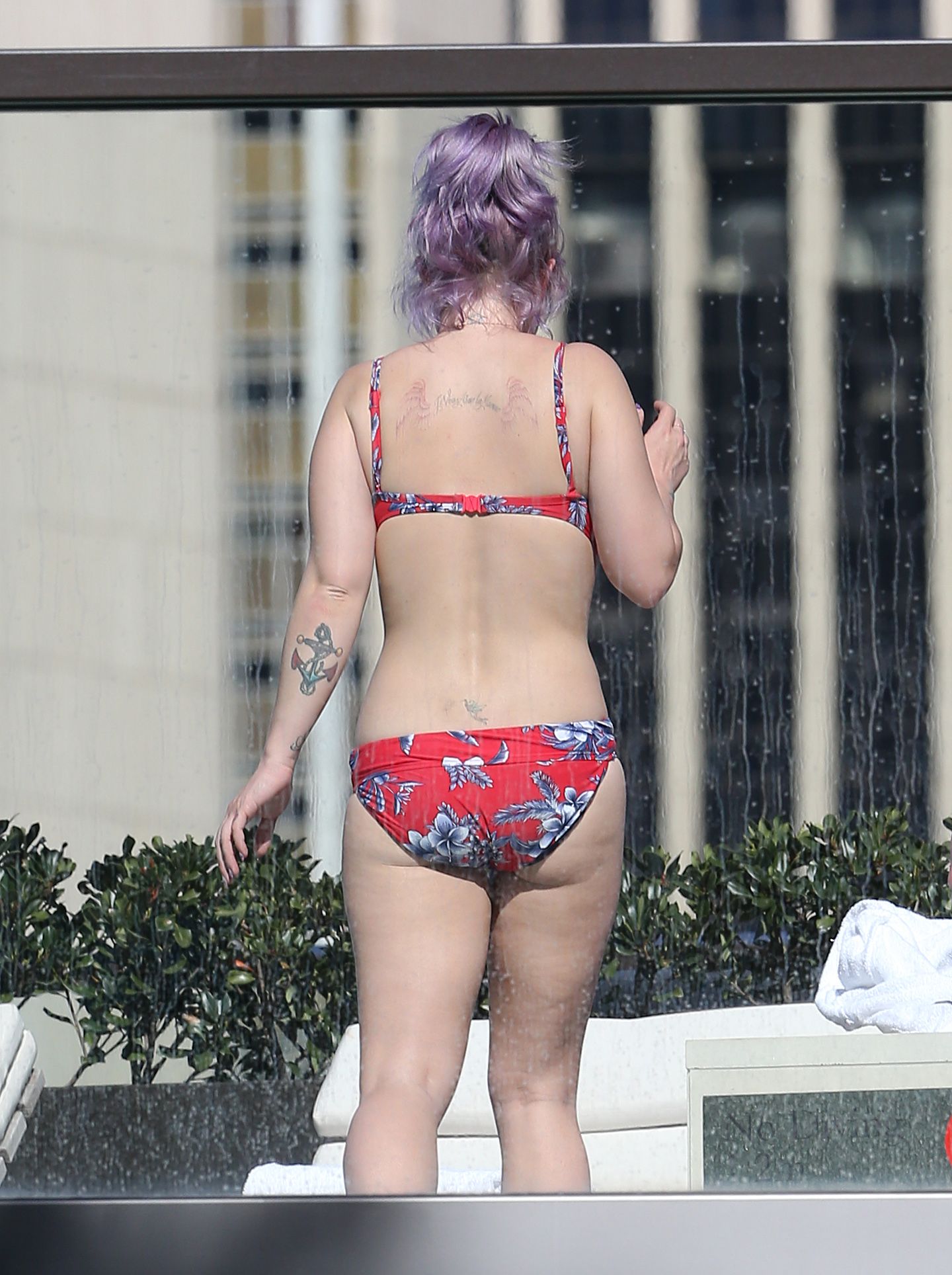 Kelly Osbourne - Red Floral Bikini Candids In Sydney. 