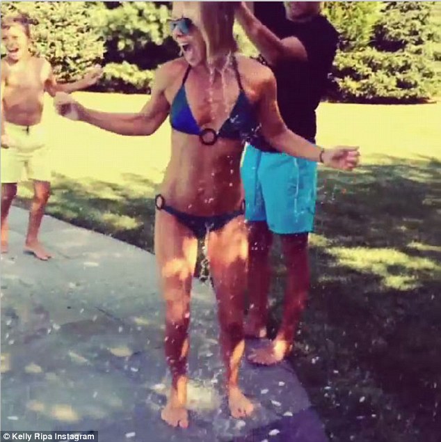 Kelly Ripa in a Bikini - Ice Bucket Challenge.