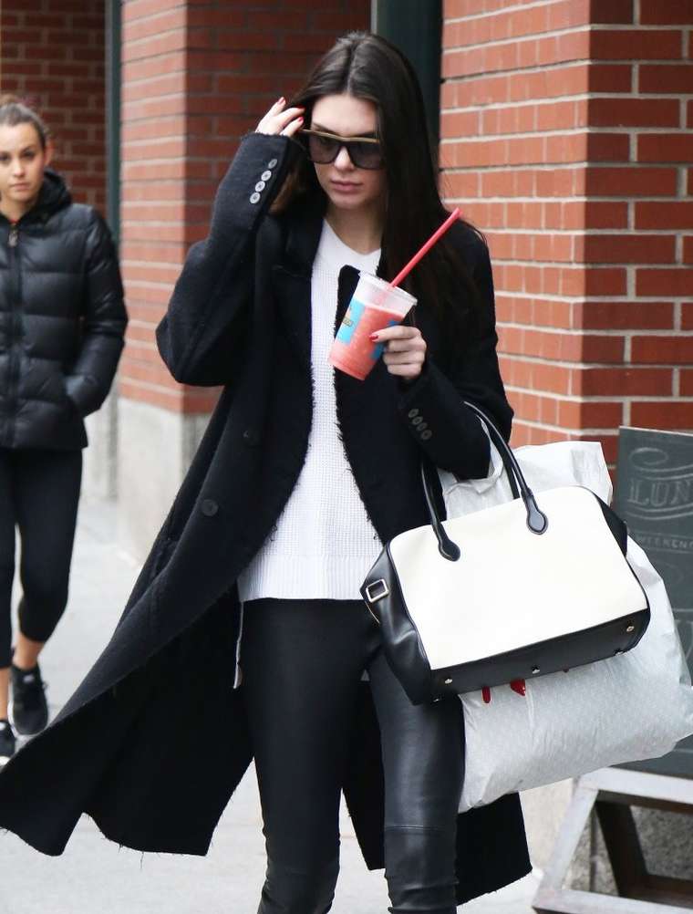 Kendall Jenner in Leather – Out & About in NYC | GotCeleb