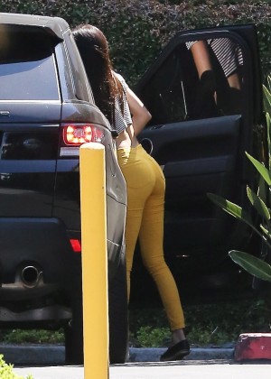 Kendall Jenner In Yellow Pants Out in Los Angeles