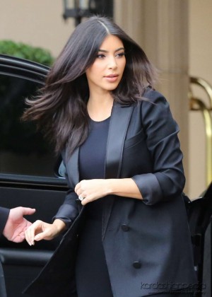 Kim Kardashian at Kourtney's baby shower in Beverly Hills