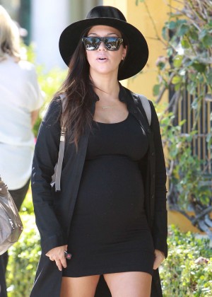 Kourtney Kardashian in Tight Black Dress at Marmalade Cafe in Calabasas