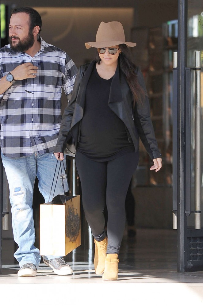 Kourtney Kardashian in Tights Shopping at Barneys in Beverly Hills