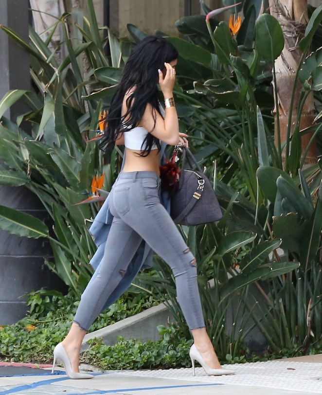 Kylie Jenner in Tight Jeans at the Jenner Communications in Woodland Hills