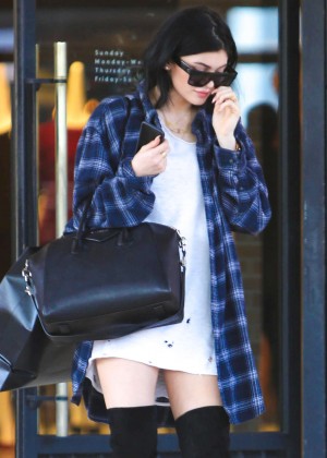 Kylie Jenner in Mini Dress Leaving Barneys New York in Beverly Hills