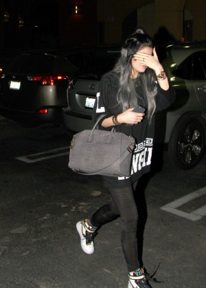 Kylie Jenner in Spandex Leaving the Regency Movie Theatre in Agoura Hills