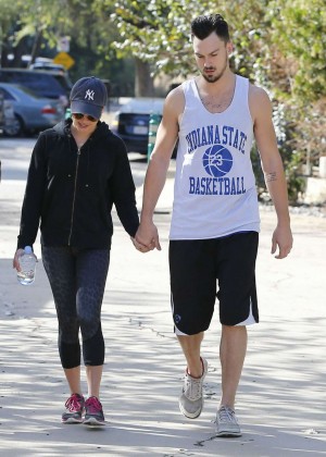 Lea Michele and Matthew Paetz at TreePeople Park in Studio City